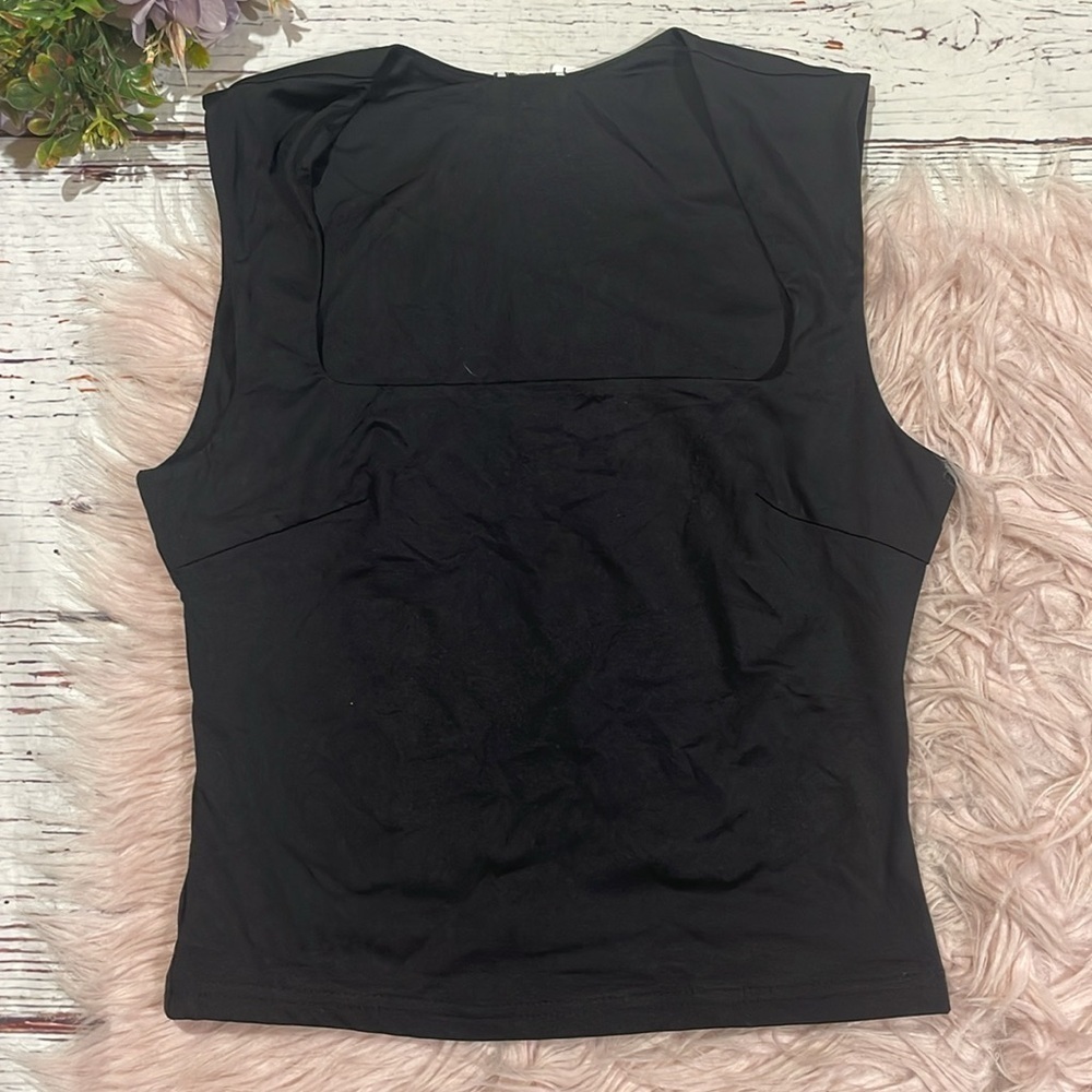 NWT Runaway x Petal Pup Square Neck Black Crop Top